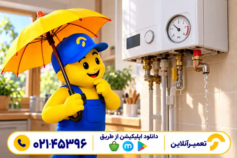 بررسی فشار هنگام چکه شیر اطمینان پکیج