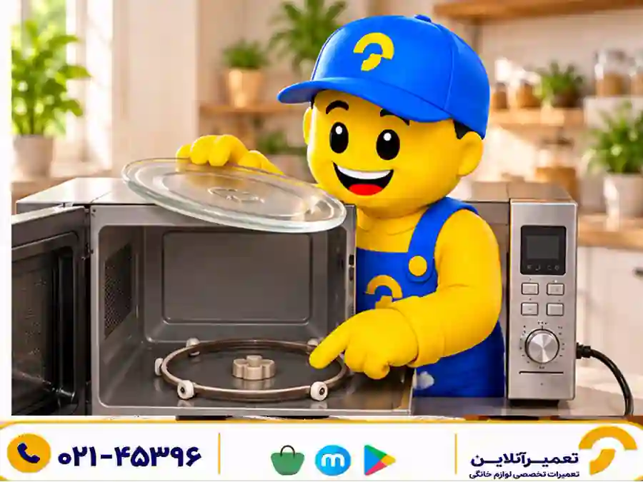سینی مایکروفر نمی‌چرخد